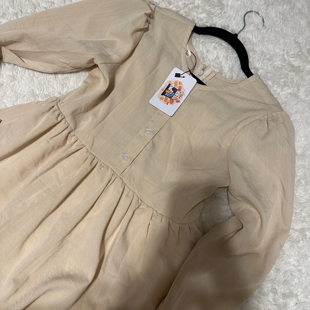 Linen beige dress